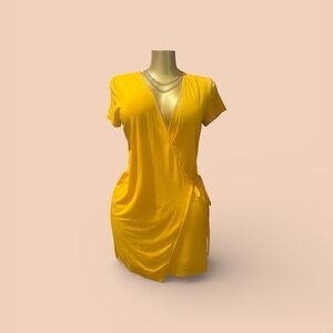 H&M Bright Yellow Dress with Gold Accents
